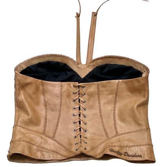 Harley Davidson Leather Halter Top - Picture 6 of 9